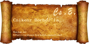 Csikesz Borbála névjegykártya